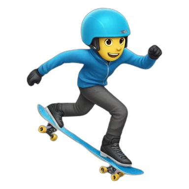 un calamar qui fait du skate sticker