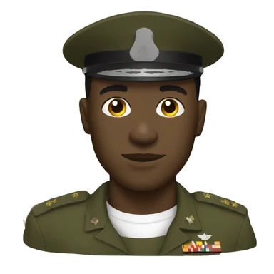 Black military guy sticker