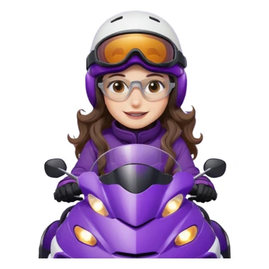 dark purple snowmobile, me Sitting on snowmobile goggles and helmet not covering my face brown eyes long wavy hair white skin dark purple formula 1995 snowmobile change sled color dark purple and white not yellow Snowmobile helmet and goggles, not on my face sticker