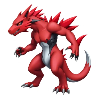 Edgy Cool Beautiful Guilmon-Zoroark, full body sticker