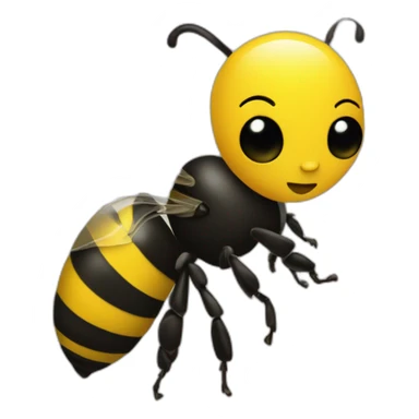 Abeille avec drapeau a la mains jaune et noir sticker