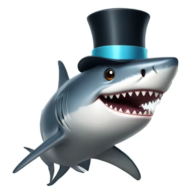 Shark with a top hat sticker