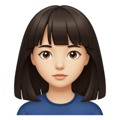 girl with bangs and long dark hair sticker