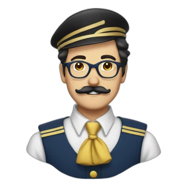 glasses and mustache man wearing a Sailor Sarturn cosplay sticker
