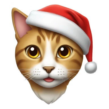 Cat with a santa hat sticker