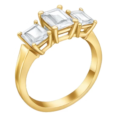 Gold engagement ring with three rectangular stones  sticker