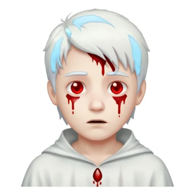 ghost boy face with blood tears sticker