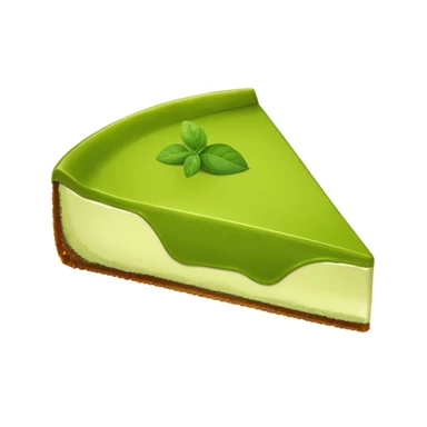 matcha cheesecake slice, simple, vibrant green, no text sticker