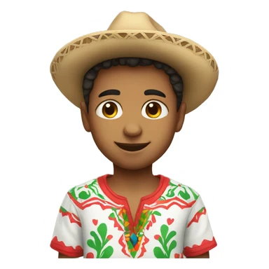 A cute boy wearing a cute mexican shirt sticker