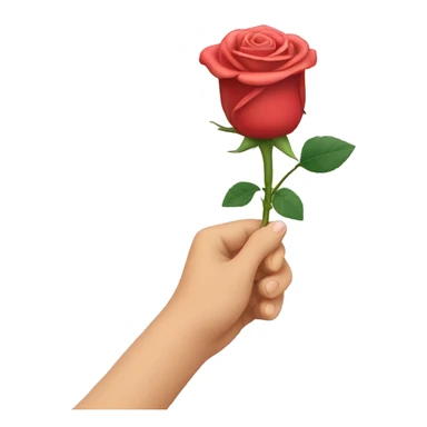 Hand holding rose sticker