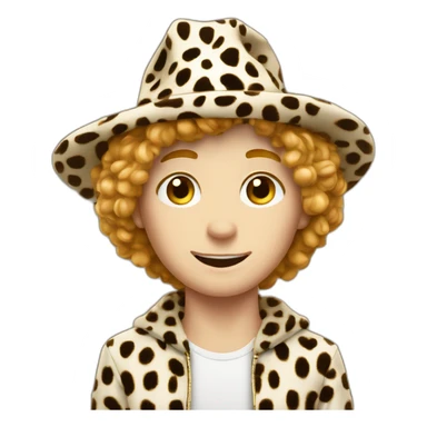 white boy in leopard and magic hat sticker