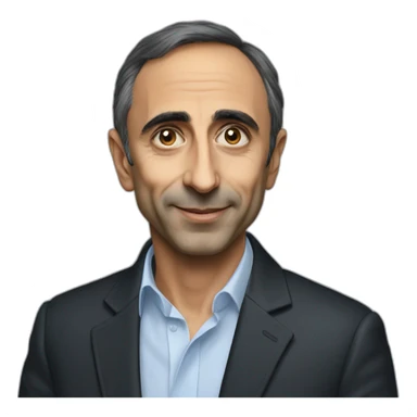 Eric zemmour with a black sticker