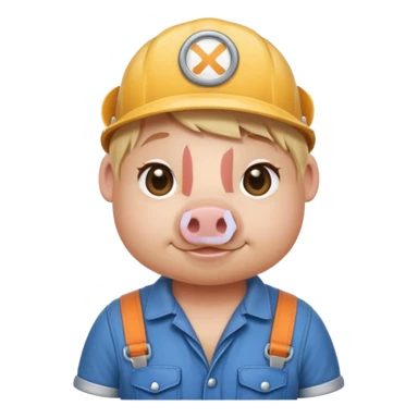 blonde mechanic pig sticker