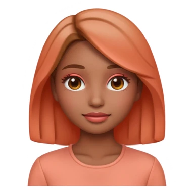 Create an emoji of  women“Create a female emoji in Spring Personal Color tone — warm, bright colors, peach makeup, light brown hair, coral outfit, soft glowing lighting, cute 3D emoji style.” sticker