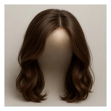a realistic brown wig with detailed hair texture sticker