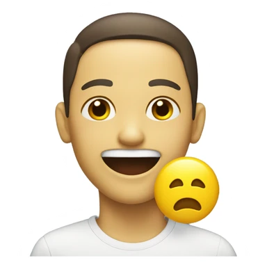 Smile emoji with yellow bone in the mouth  sticker