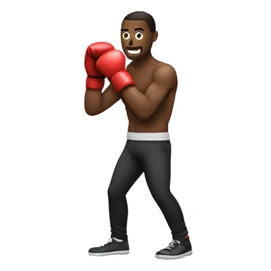 person with a boxing glove sticker
