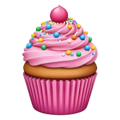 cupcake with pink icing and sprinkles sticker