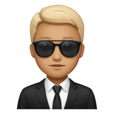 black-suited special agent wearing black sunglasses sticker
