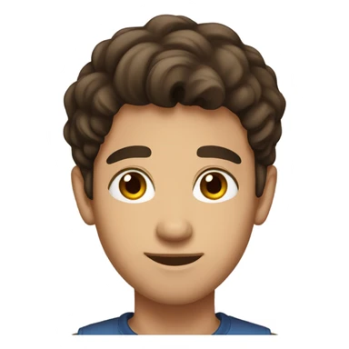 Cute young brunette man with brown eyes sticker