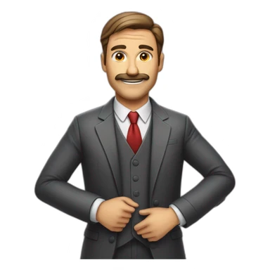 Homem com cara de mau de gravata apontando o dedo sticker