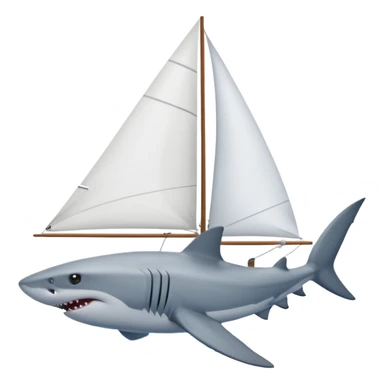 shark next to a sailboat sticker