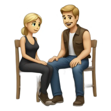 Man on knee facing  woman sticker