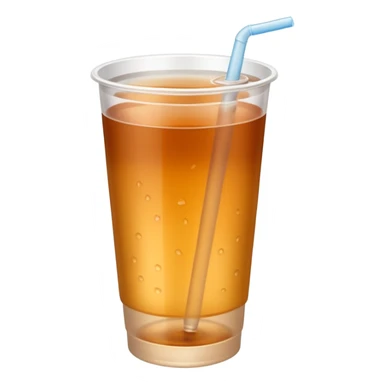 Open plastic cup with cold brown mate tea, No straw! sticker