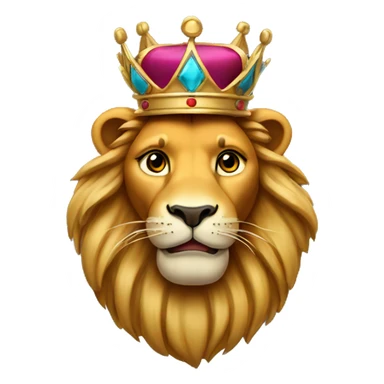 Lion with a crown on his head sticker