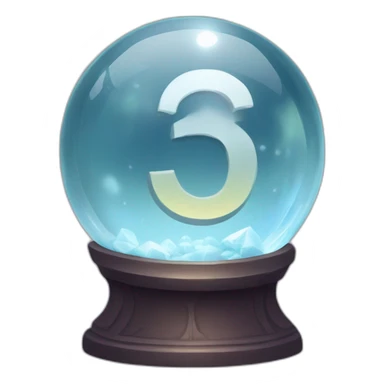 Crystal ball with numbers inside sticker