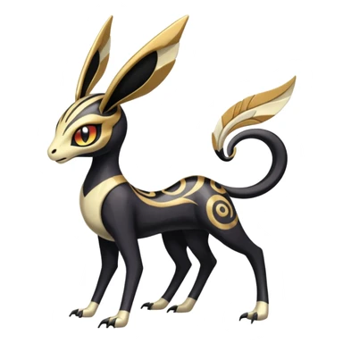  Egyptian Smooth Soft Glossy Tribal Exotic Colorful Tropical Meloetta-Venom-Heliolisk-Helioptile-Monster-Animal-Pokémon-Fakémon-fusion, full body, tribal markings  sticker