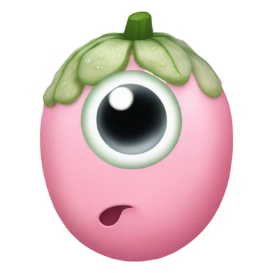 Baby pink cucumber eye emoji sticker
