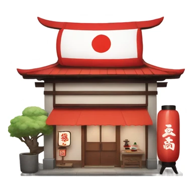a sushi store with red and white color, and japan lantern on front door sticker