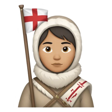 Inuit with a flag sticker