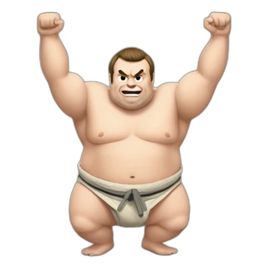 emmanuel macron as a sumo sticker