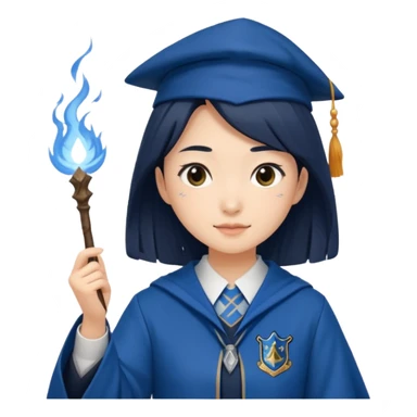 Ravenclaw Asian woman casting a spell  sticker