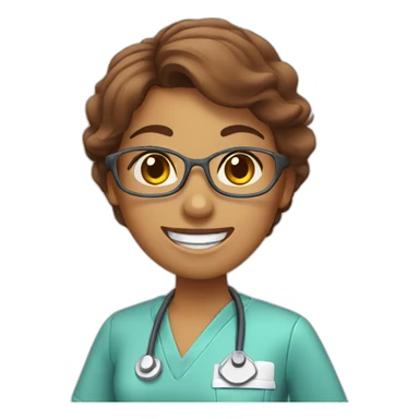 chestnut female dentist  sticker
