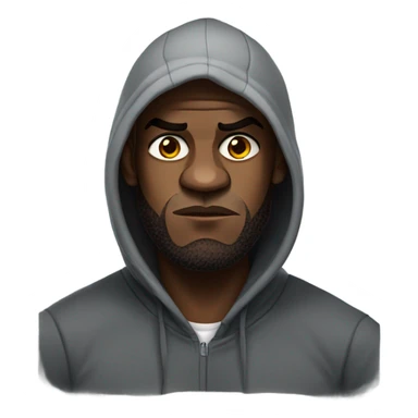 LeBron wearing a hoodie looking mad sticker