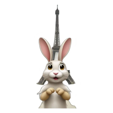 Rabbit at Eifel Tower sticker