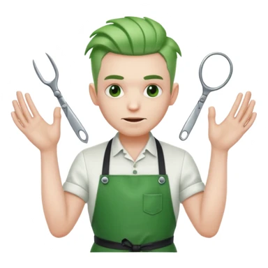 green mutant hairdresser sticker