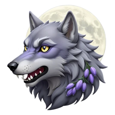 Cinematic Noble Werewolf Portrait Emoji, Formidable and majestic, with a powerful lupine silhouette in moonlit grays and silvers, featuring piercing, wise eyes and a dignified snarl that hints at untamed strength, simplified yet intricately detailed, glowing with a soft, lunar outline that encapsulates the noble duality of feral instinct and loyal guardianship! sticker