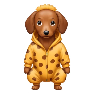 Weiner dog in onesie sticker