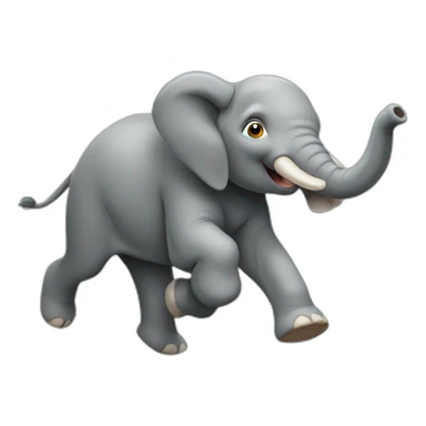 elephant running sticker