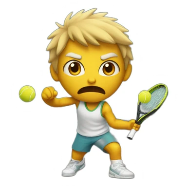An angry tennis player sticker