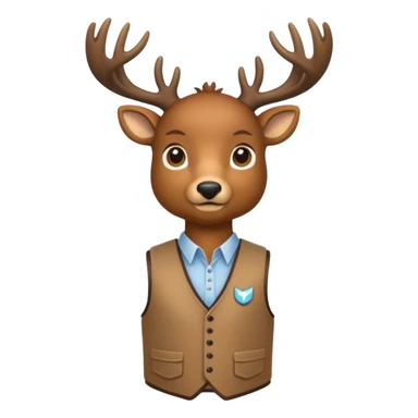 crea una mascota de equipo que sea un venado y lleve un chaleco con el nombre de telamon sticker