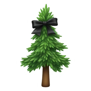spruce with a black bow sticker