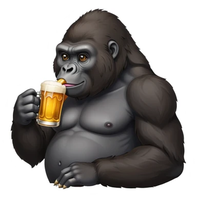 Gorilla with a beer sticker