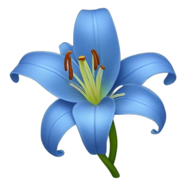 Blue Lily flower sticker