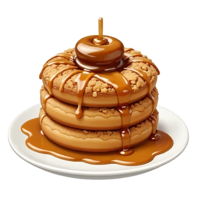 Small doughnuts with a very crumbly biscoff crumble on top and sauce drizzled only  sticker