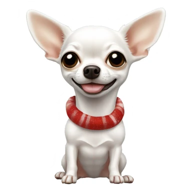 white christmas Chihuahua ￼ sticker